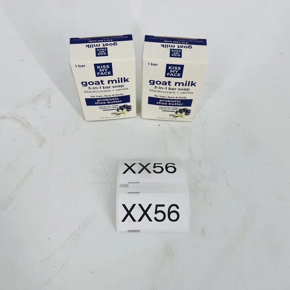 2 Pack Kiss My Face Goat Milk Soap Probiotic Shea Butter Black Currant Vanilla